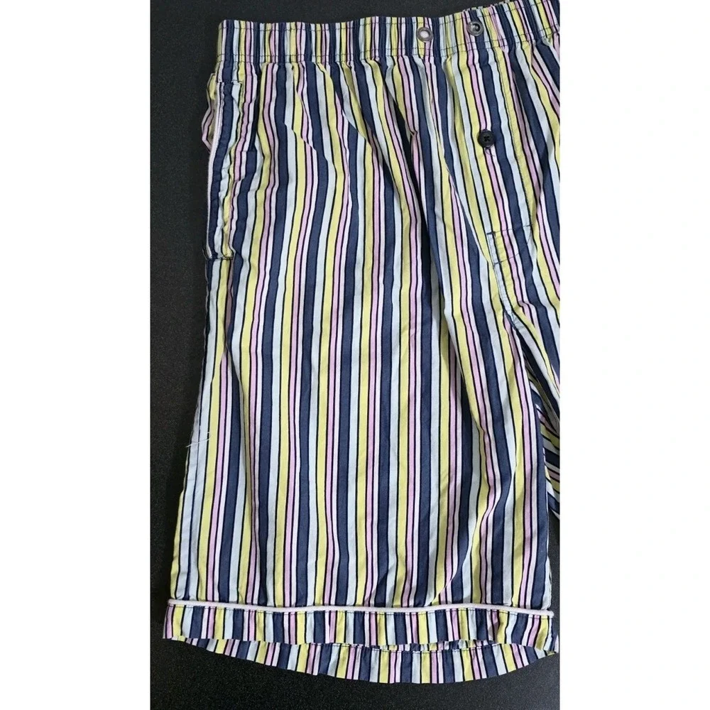 Psycho Bunny Men M‎ Adkins Multi Stripe Print Pajama Boxer Shorts Lounge EUC